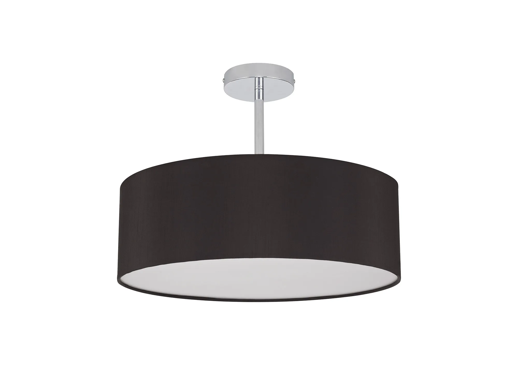 Baymont 45cm Semi Flush 3 Light Polished Chrome, Black/White DK0683  Deco Baymont CH BL